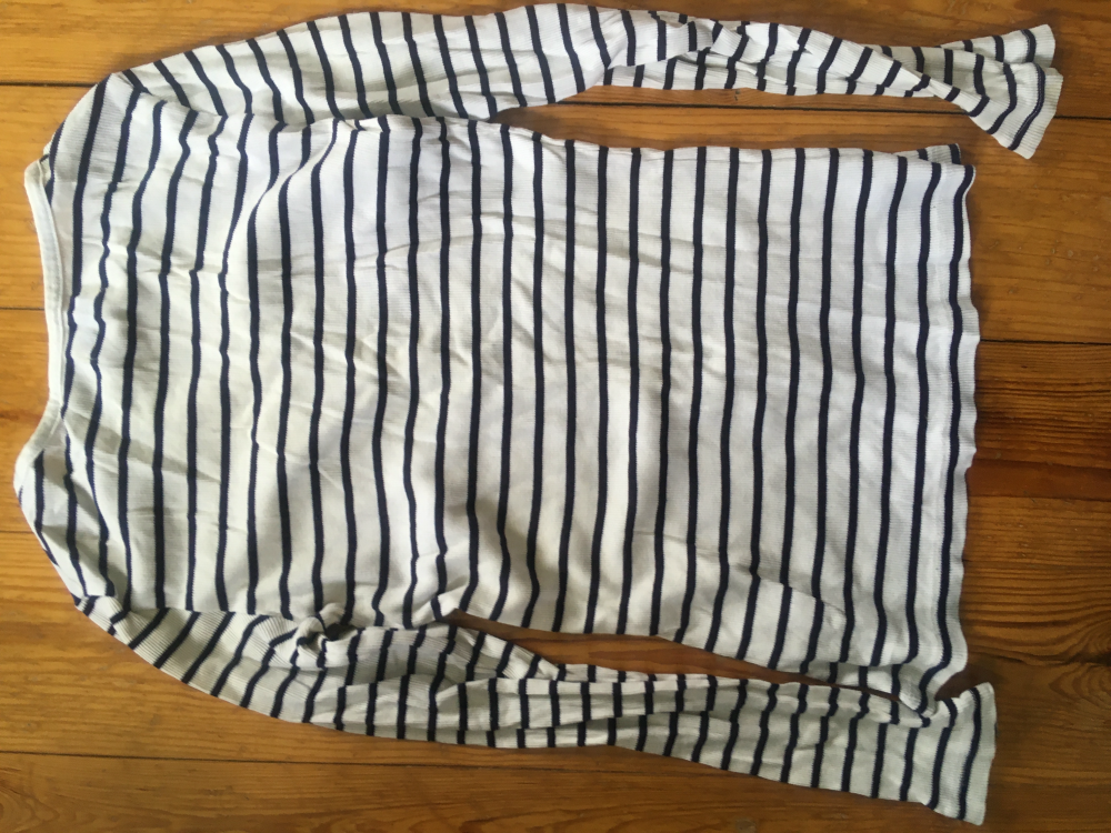 Bluzka w biało- granatowe paski na długi rekaw tchibo