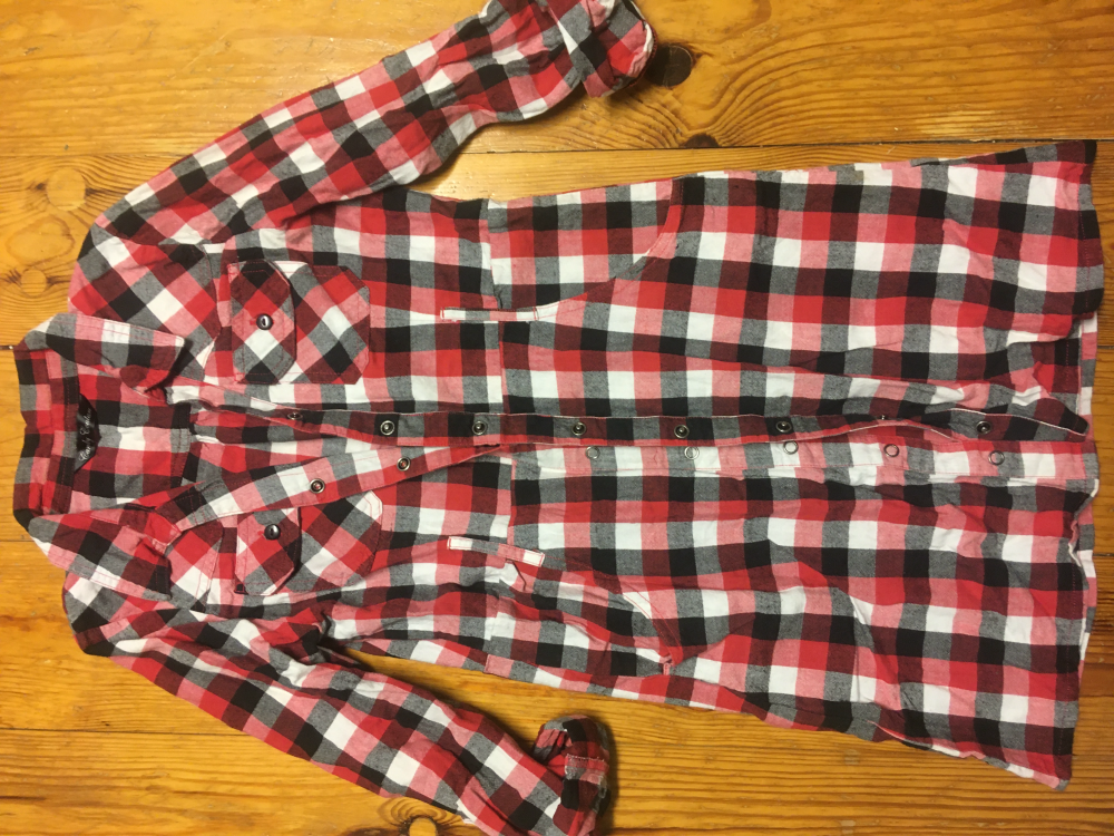 Dluzsza koszula na długi rekaw w kratę/ tunika