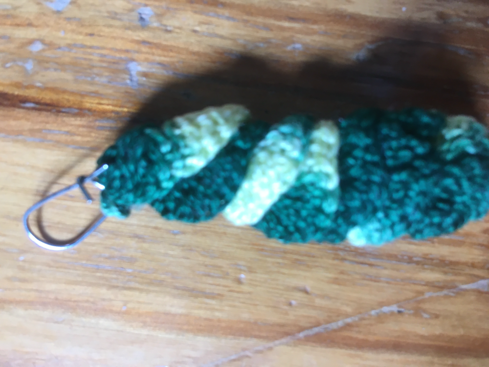 Kolczyki zielone szydełkowe spirale gradient hand-made