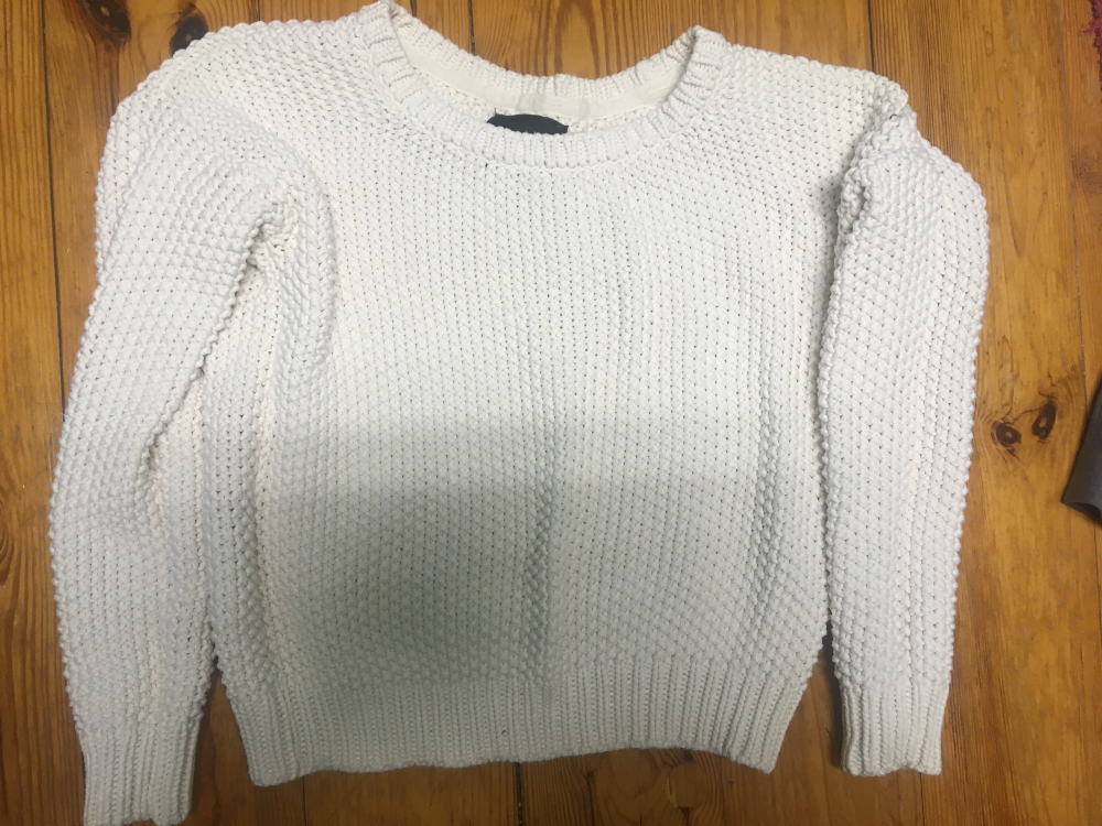 Kremowy gruby sweter XS