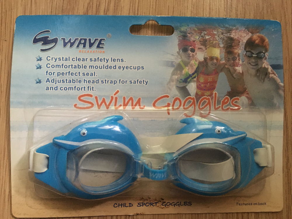 Okularki/ gogle pływackie dziecięce niebieskie delfiny