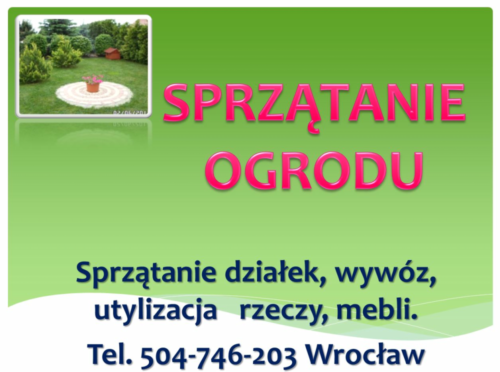 Sprzątanie działek, cennik, tel.  504-746-203, Wrocław