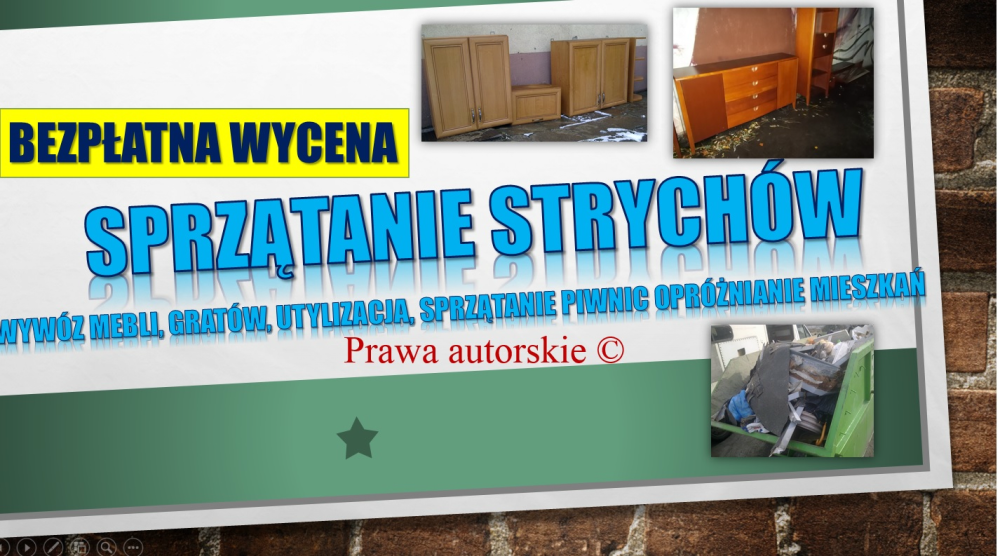 Sprzątanie piwnic Wrocław, cennik tel. 504-746-203. strychów