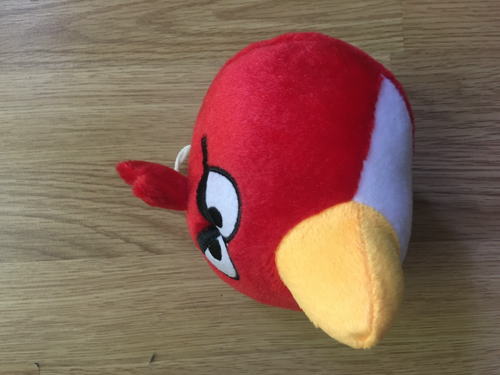 Zabawka mis angry birds czerwony z przyssawka