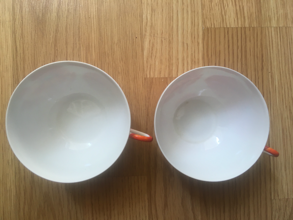 Zestaw 2 porcelanowych filiżanek na kawe veroni kwiaty maki