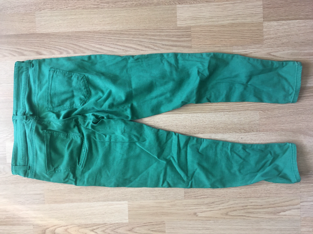 Zielone spodnie jeans proste nogawki top shop