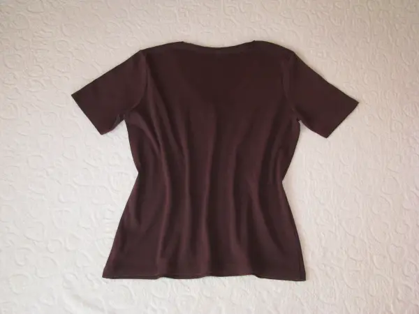 Brązowa koszulka bluzka z krótkim rękawem T-shirt rozm. 42 L