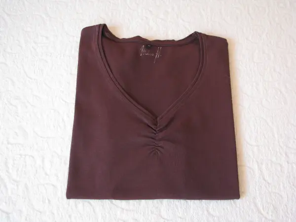 Brązowa koszulka bluzka z krótkim rękawem T-shirt rozm. 42 L