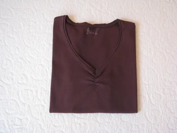 Brązowa koszulka bluzka z krótkim rękawem T-shirt rozm. 42 L