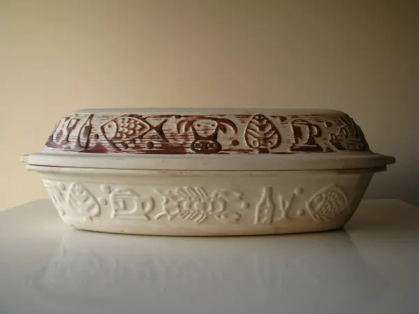 Brytfanka garnek rzymski do pieczenia nie szkliwiony owalny