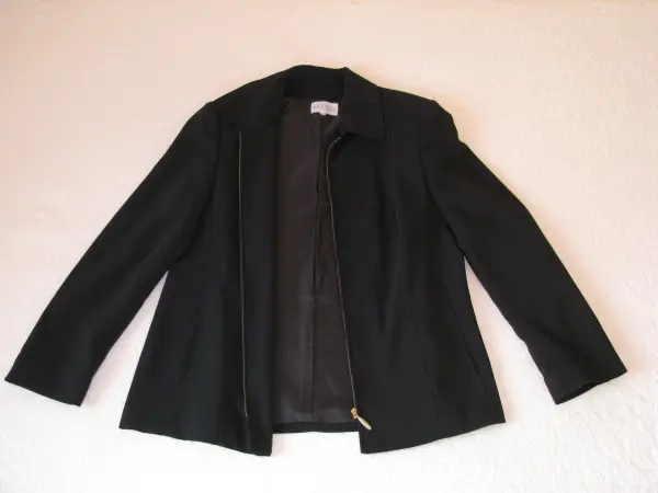Czarny klasyczny żakiet na zamek marynarka blezer, r. 42 /XL