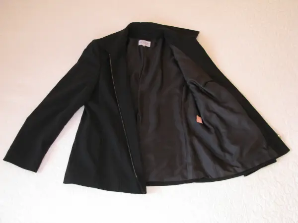 Czarny klasyczny żakiet na zamek marynarka blezer, r. 42 /XL