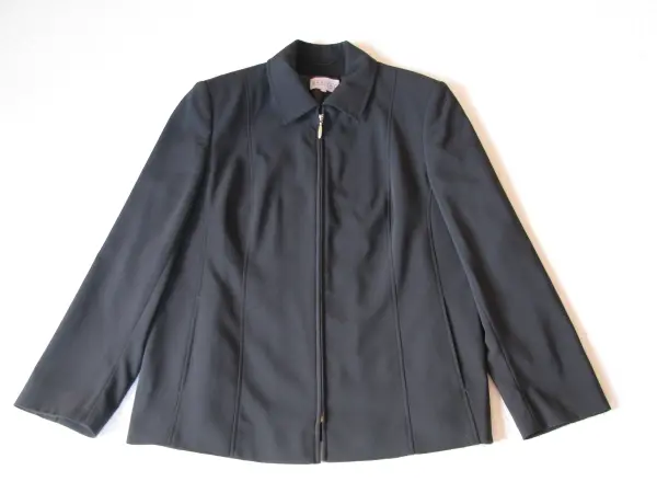 Czarny klasyczny żakiet na zamek marynarka blezer, r. 42 /XL
