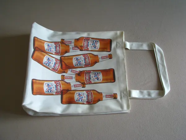 Duża bawełniana torba plażowa, piknikowa Żywiec typu shopper