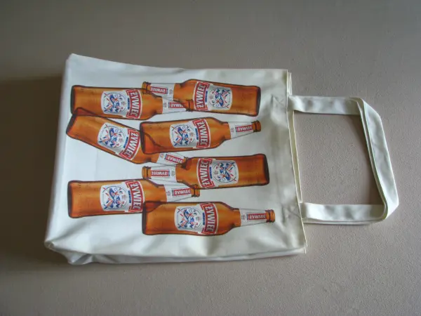 Duża bawełniana torba plażowa, piknikowa Żywiec typu shopper