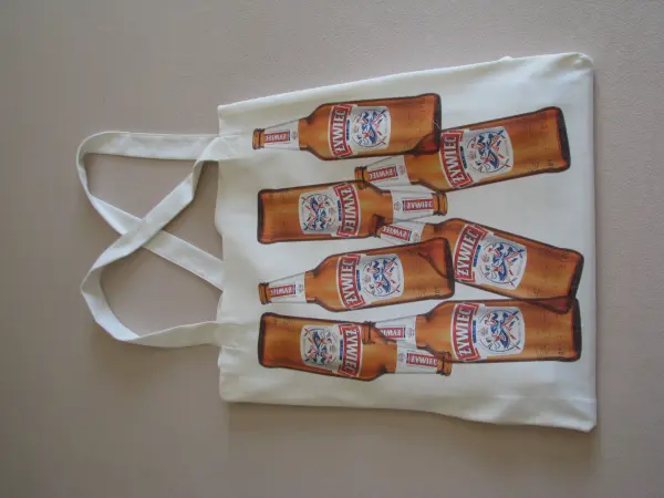 Duża bawełniana torba plażowa, piknikowa Żywiec typu shopper