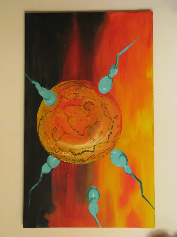 Duży obraz ręcznie malowany na płótnie 65x107 cm – Kosmiczna