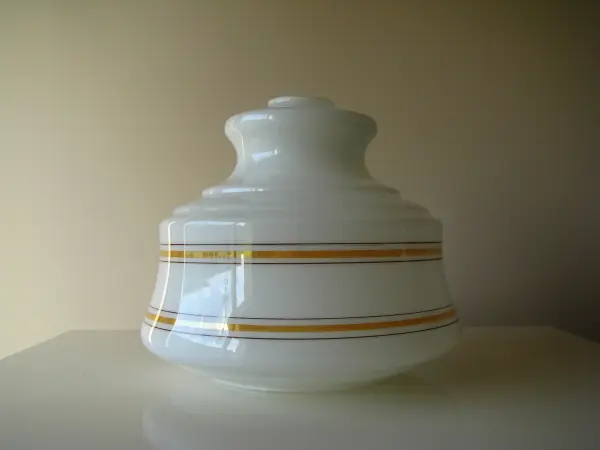 Duży szklany klosz do lampy wiszącej PRL