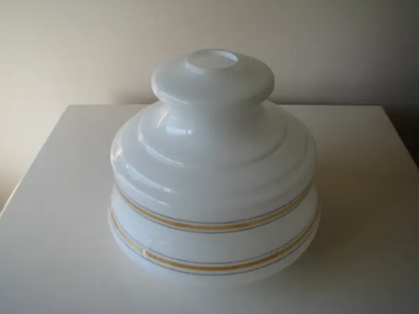 Duży szklany klosz do lampy wiszącej PRL