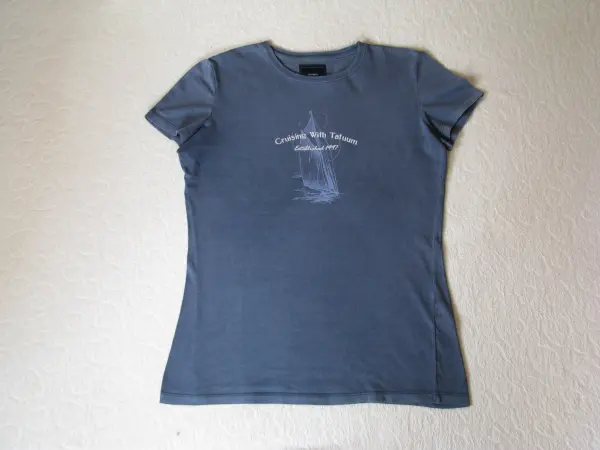 Granatowa koszulka Tatuum z żaglówką T-shirt rozm. M vintage