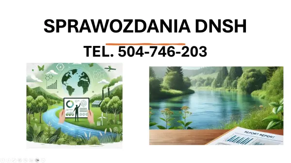 Jak napisać raport, sprawozdanie z DNSH ? , tel. 504-746-203