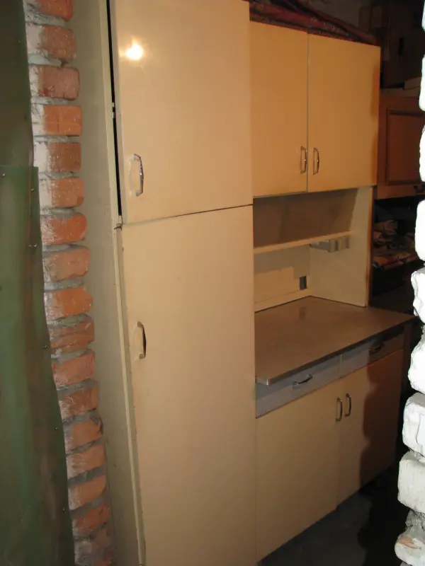 Komoda, kredens kuchenny z dostawką, lata 60-70 PRL  