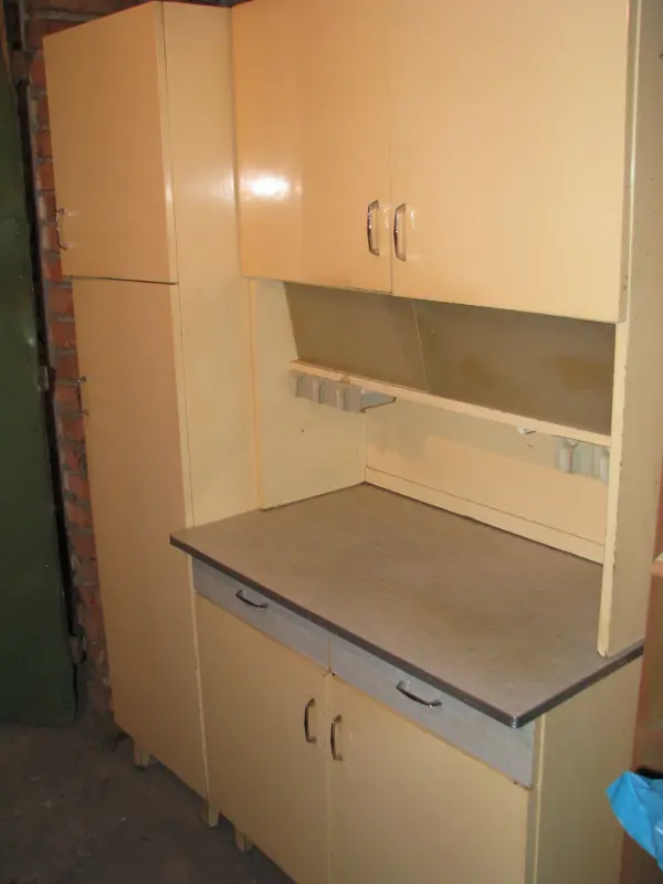 Komoda, kredens kuchenny z dostawką, lata 60-70 PRL  