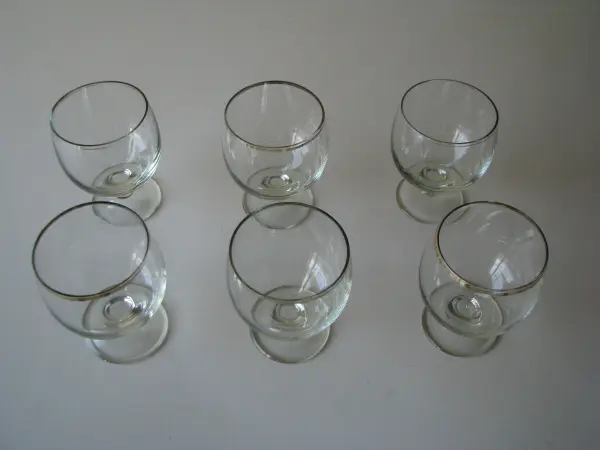 Koniakówki lampki kieliszki na koniak brandy 6 szt retro PRL