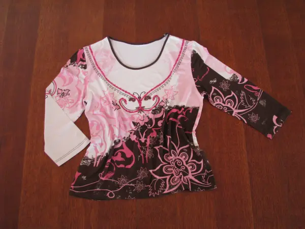 Koszulka damska bluzka z rękawem 3/4 r. M / L cekiny koralik