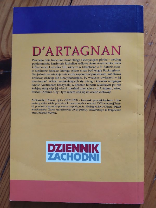 Książka D'Artagnan trzej muszkieterowie Aleksander dumas