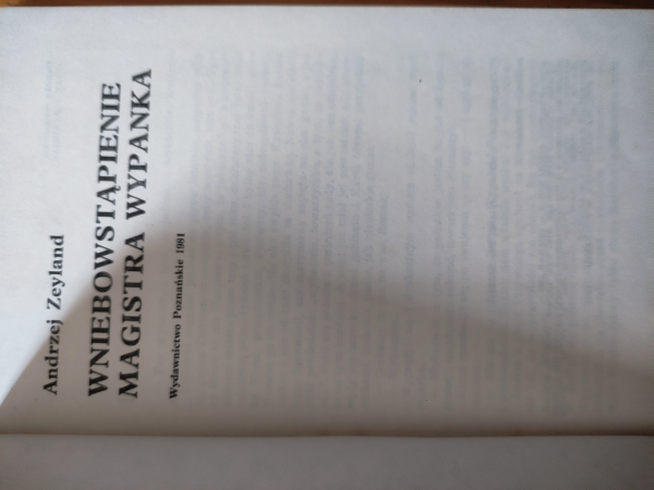 Książka Wniebowstąpienie Magistra Wypanka Andrzej Zeyland 