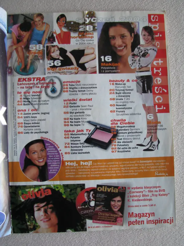 Magazyn Dziewczyna nr 1 z 2004 r. miesięcznik dla nastolatek