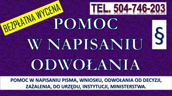 Napisanie pisma cena, tel. 504-746-203. Biuro pisania pism 