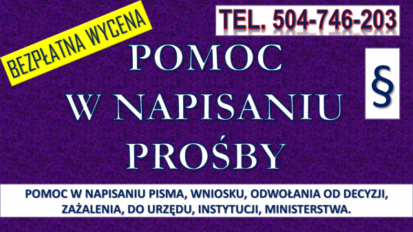 Napisanie pisma cena, tel. 504-746-203. Biuro pisania pism 