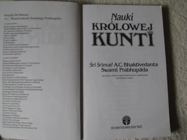 Nauki królowej Kunti - Śri Śrimad A.C. Bhaktivedanta Swami P