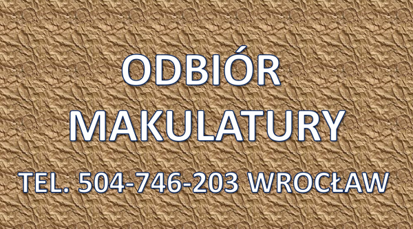 Odbiór kartonu, Wrocław, tel. 504-746-203. Wywóz makulatury