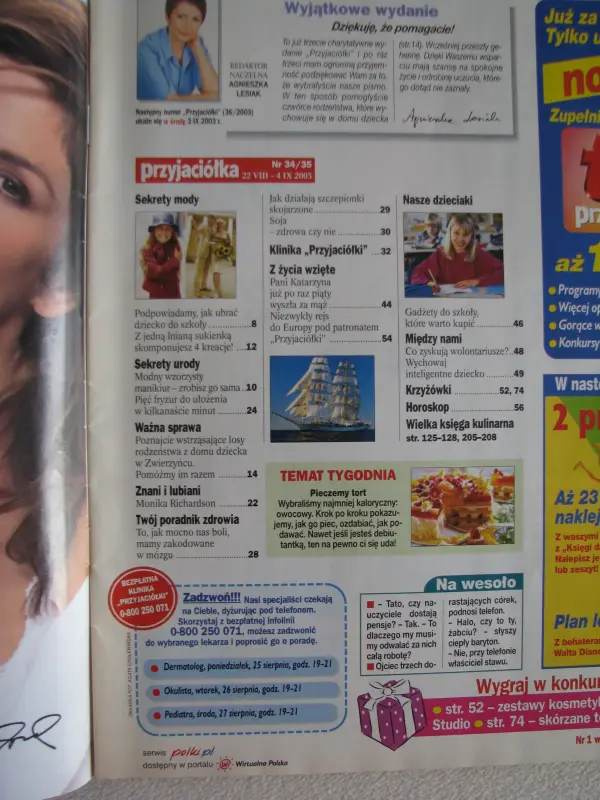 Przyjaciółka nr 34/35 z 2003 r.+ program TV