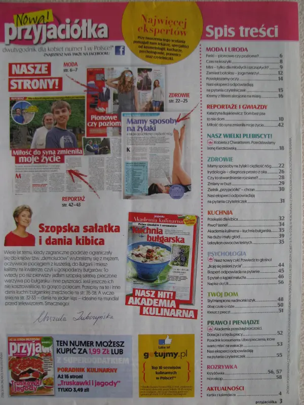 Przyjaciółka nr 8 z 2013 r. i nr 12 z 2018 r.