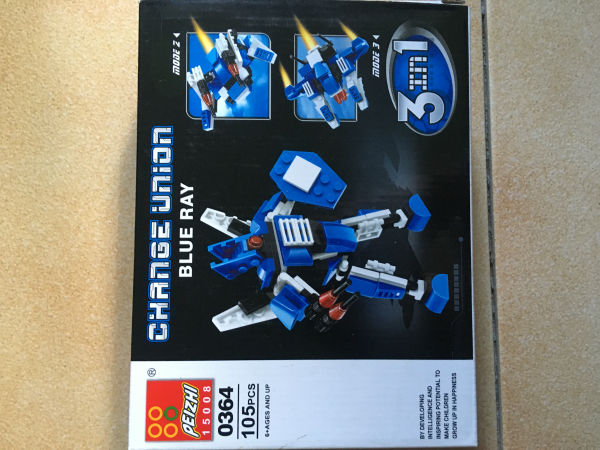 Robot z klockow 3 w 1 blue ray