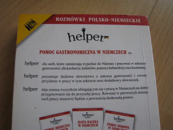 Rozmówki polsko-niemieckie Pomoc gastronomiczna w Niemczech
