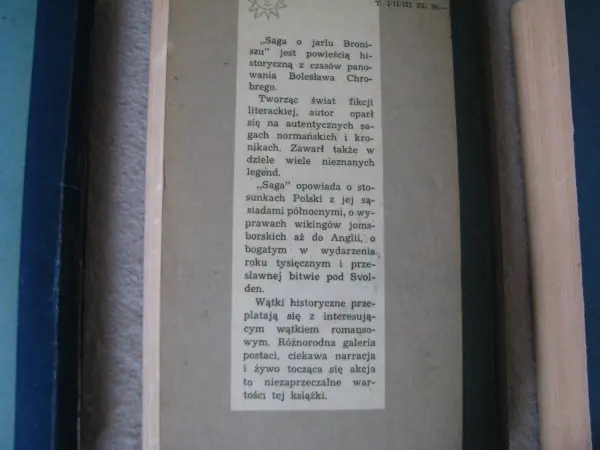 Saga o Jarlu Broniszu, komplet 3 tomy, Władysław Jan Grabski