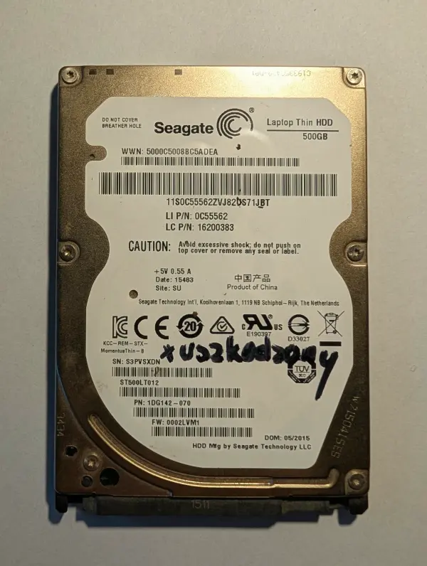 Seagate Thin HDD 500GB uszkodzony