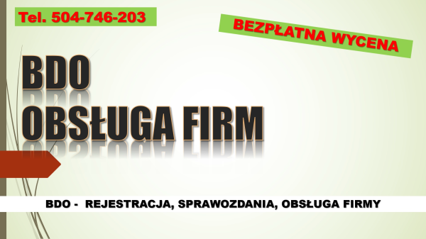 Sprawozdanie do BDO za opakowania, cena tel. 504-746-203, 