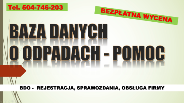 Sprawozdanie do BDO za opakowania, cena tel. 504-746-203, 