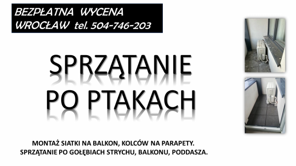 Sprzątanie balkonu. T 504-746-203. z gołębi, ptaków, 