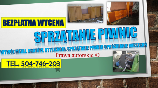 Sprzątanie piwnic Wrocław, cennik tel. 504-746-203. strychów