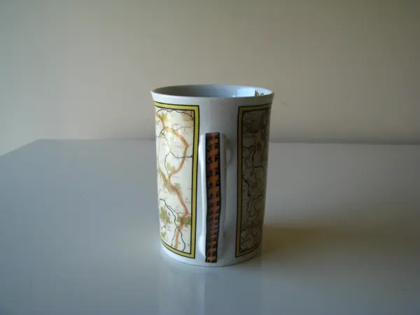 Stary kubek porcelanowy mapa Polonia Regnum et Silesia Ducat