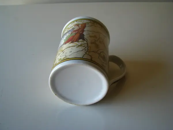 Stary kubek porcelanowy mapa Polonia Regnum et Silesia Ducat