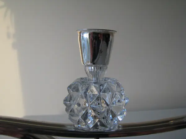 Stary, stylowy, srebrny świecznik na 4 świece 