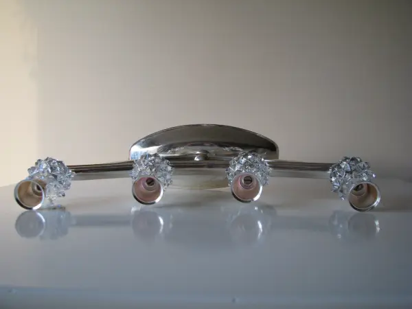 Stary, stylowy, srebrny świecznik na 4 świece 